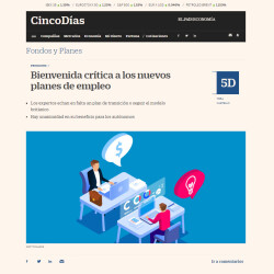 29-07-2022_CincoDias_Bienvenida critica a los nuevos planes de empleo