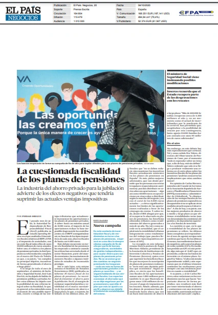 Art.ELPAIS.Cuestionada fiscalidad planes pensiones_4-10-2020